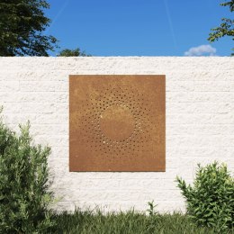 Ogrodowa dekoracja ścienna, 55x55 cm, stal kortenowska, słońce Lumarko!