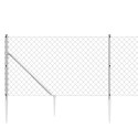 VidaXL Ogrodzenie z siatki, z kotwami, srebrne, 1,1x25 m
