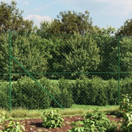VidaXL Ogrodzenie z siatki, z kotwami, zielone, 1,6x25 m