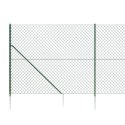 VidaXL Ogrodzenie z siatki, z kotwami, zielone, 2,2x10 m