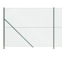 VidaXL Ogrodzenie z siatki, ze stopami słupków, zielone, 2,2x25 m