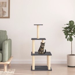VidaXL Drapak dla kota z sizalowymi słupkami, ciemnoszary, 111 cm