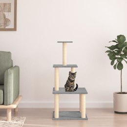 VidaXL Drapak dla kota z sizalowymi słupkami, jasnoszary, 111 cm