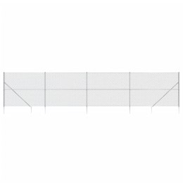 VidaXL Ogrodzenie z siatki, z kotwami, srebrne, 1,4x10 m