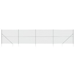VidaXL Ogrodzenie z siatki, z kotwami, srebrne, 1,8x10 m