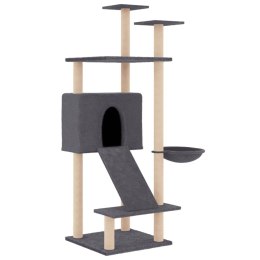 VidaXL Drapak dla kota z sizalowymi słupkami, ciemnoszary, 153 cm