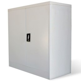 VidaXL Szafa biurowa z 2 drzwiami, szara, 90 cm, stalowa