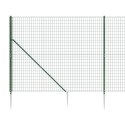 VidaXL Ogrodzenie z siatki, z kotwami, zielone, 1,8x25 m