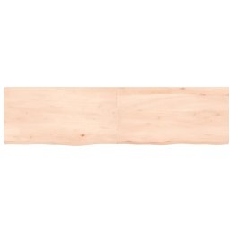 VidaXL Półka, 120x30x4 cm, surowe lite drewno dębowe