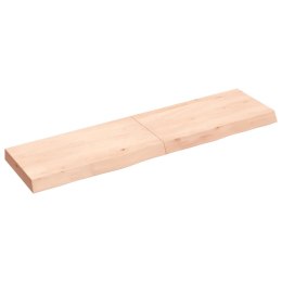 VidaXL Półka, 120x30x6 cm, surowe lite drewno dębowe