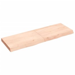 VidaXL Półka, 120x40x6 cm, surowe lite drewno dębowe