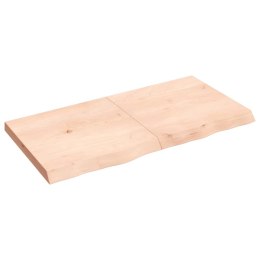 Półka, 120x60x6 cm, surowe lite drewno dębowe Lumarko!