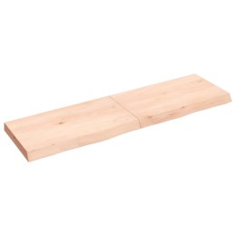 VidaXL Półka, 140x40x6 cm, surowe lite drewno dębowe