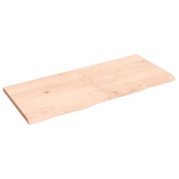 VidaXL Półka, 140x60x4 cm, surowe lite drewno dębowe