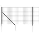 VidaXL Ogrodzenie z siatki, z kotwami, antracytowe, 1,1x25 m
