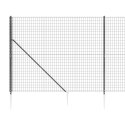 VidaXL Ogrodzenie z siatki, z kotwami, antracytowe, 1,6x25 m