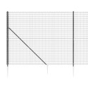 VidaXL Ogrodzenie z siatki, z kotwami, antracytowe, 1,8x25 m