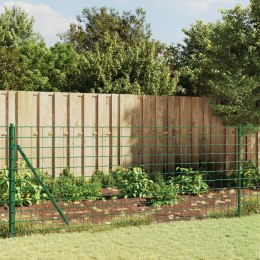 VidaXL Ogrodzenie z siatki, z kotwami, zielone, 0,8x25 m