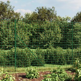 VidaXL Ogrodzenie z siatki, z kotwami, zielone, 1,6x25 m