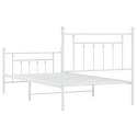 Metalowa rama łóżka z wezgłowiem i zanóżkiem, biała, 100x190 cm Lumarko!