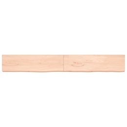 VidaXL Półka, 220x30x6 cm, surowe lite drewno dębowe