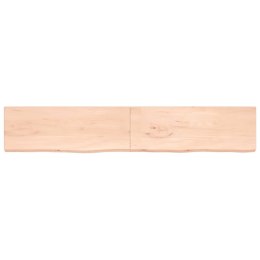 Półka, 220x40x4 cm, surowe lite drewno dębowe Lumarko!