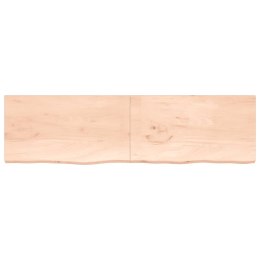VidaXL Półka, 220x60x4 cm, surowe lite drewno dębowe