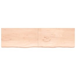 Półka, 220x60x6 cm, surowe lite drewno dębowe Lumarko!