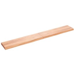 VidaXL Półka, jasnobrązowa, 220x30x6 cm, lite drewno dębowe