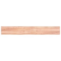 VidaXL Półka, jasnobrązowa, 220x30x6 cm, lite drewno dębowe