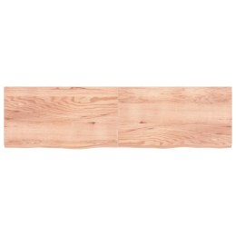 VidaXL Półka, jasnobrązowa, 220x60x6 cm, lite drewno dębowe