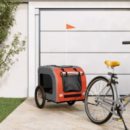 Przyczepka rowerowa dla psa, pomarańczowo-szara, tkanina Oxford Lumarko!