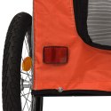 VidaXL Przyczepka rowerowa dla psa, pomarańczowo-szara, tkanina Oxford