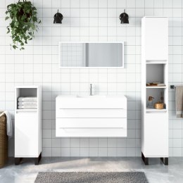 VidaXL Szafka łazienkowa z lustrem, biała, materiał drewnopochodny