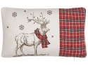 2 poduszki dekoracyjne z reniferem 30 x 50 cm czerwono-białe SVEN Lumarko!