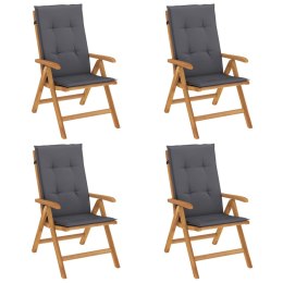 Rozkładane krzesła ogrodowe, 4 szt., lite drewno tekowe Lumarko!
