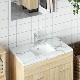 Umywalka, biała, 39x30x18,5 cm, prostokątna, ceramiczna Lumarko!