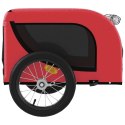 VidaXL Przyczepka rowerowa dla psa, czerwono-czarna, tkanina i żelazo