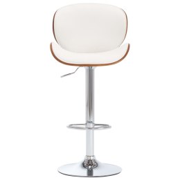 VidaXL Krzesło barowe, białe, obite sztuczną skórą