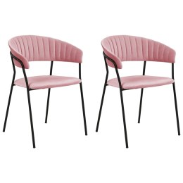 2 krzesła do jadalni welurowe różowe MARIPOSA Lumarko!