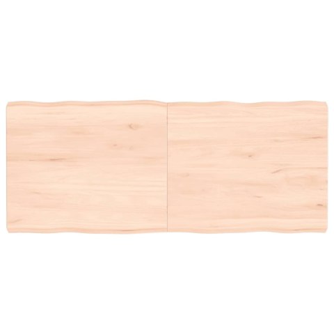 Blat stołu, 120x50x6 cm, surowy, lity dąb z naturalną krawędzią Lumarko!
