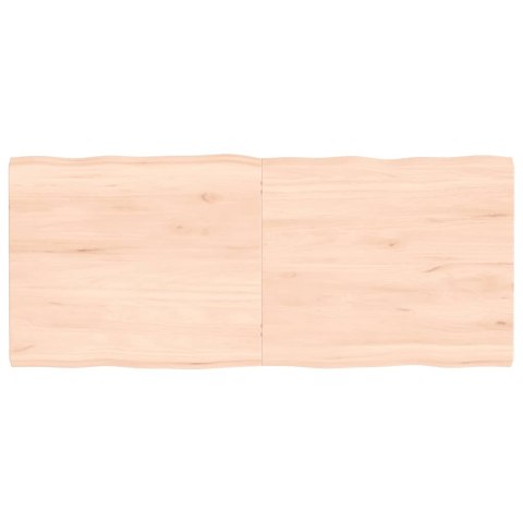 Blat stołu, 140x60x4 cm, surowy, lity dąb z naturalną krawędzią Lumarko!