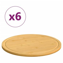 VidaXL Deski do krojenia, 6 szt., Ø30x1,5 cm, bambusowa