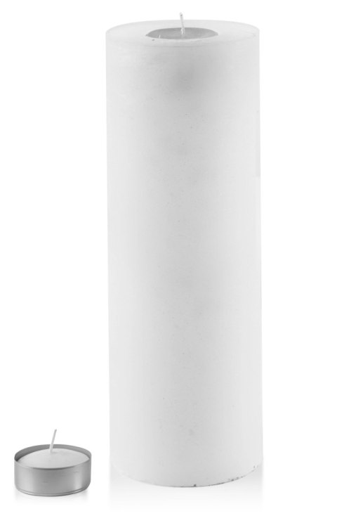 ŚWIECA LAMPION WALEC 120X360 RUSTIC biała Lumarko!