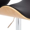 VidaXL Krzesło barowe, czarne, obite sztuczną skórą
