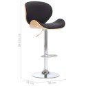 VidaXL Krzesło barowe, czarne, obite sztuczną skórą