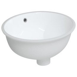 VidaXL Umywalka, biała, 38,5x33,5x19 cm, owalna, ceramiczna