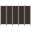 Parawan 5-panelowy, brązowy, 250 x 180 cm Lumarko!