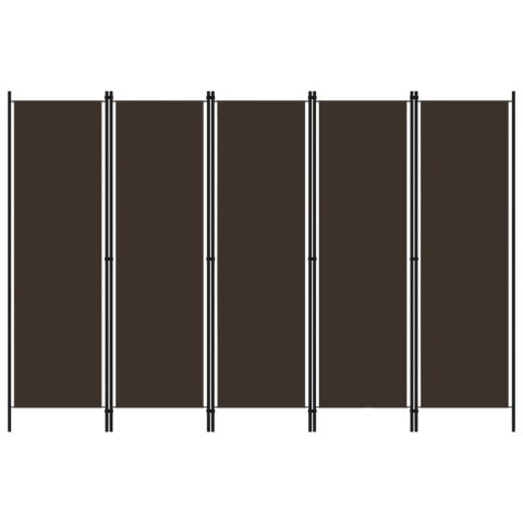 Parawan 5-panelowy, brązowy, 250 x 180 cm Lumarko!