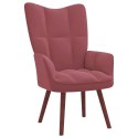 Fotel z podnóżkiem, różowy, obity aksamitem Lumarko!
